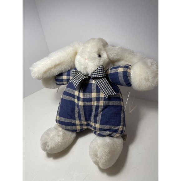 Bunnies By The Bay Reg# PA3261 Limited EDITION White Blue Plaid Large 12 In Bow - Picture 4 of 8
